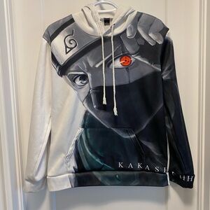Kakashi Graphic Hoodie - Black and White